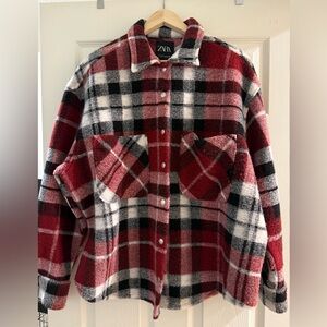 Sherpa plaid Zara jacket